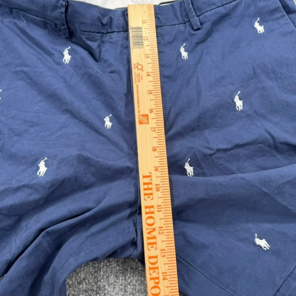 Polo Ralph Lauren Chino Shorts 36 Embroidered Pony Stretch Classic Fit Navy Blue - Picture 4 of 8